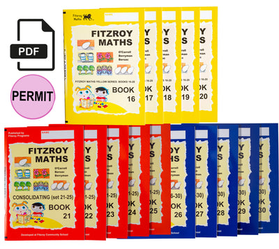 Fitzroy Maths Workbooks 16-20 + 21-25 + 26-30 + FREE Answer Books