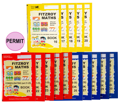 Fitzroy Maths Workbooks 16-20 + 21-25 + 26-30 + FREE Answer Books