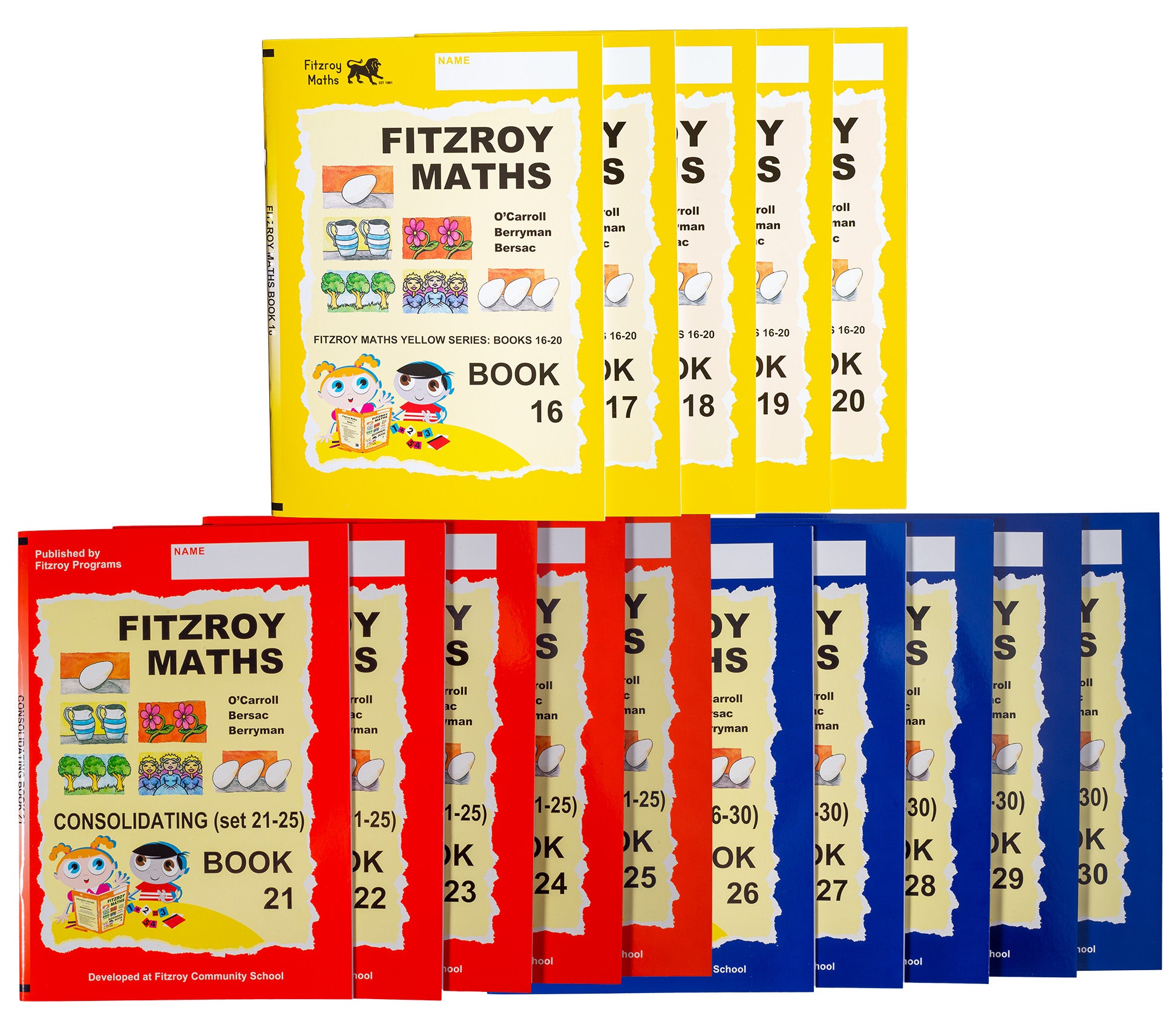 Fitzroy Maths Workbooks 16-20 + 21-25 + 26-30 + FREE Answer Books